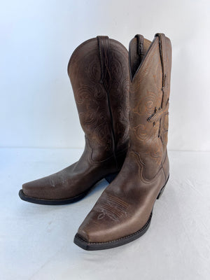 Ariat Fearless 10012838 Men's Brown Leather Cross Western Cowboy Boots Size 9 D