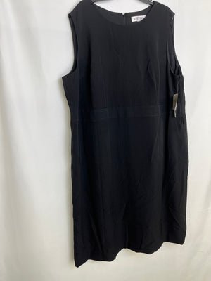 Kasper Women's Crepe Sleeveless Black Sheath Dress Size 24W NWT