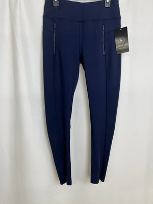 Active Life Black Full Length Nylon Leggings Women Large NWT Yoga Workout