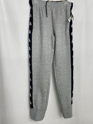 Reebok No Brakes Logo Slim Fit Fleece Joggers Grey Black Men Small NWT