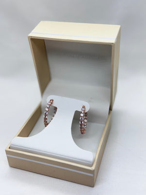 Diamonique 925 Sterling Silver Cubic Zirconia Hoop Earrings 7.8g 1.25"