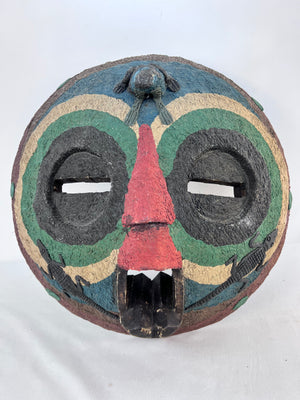 Vtg Eastern Art Arcade Handcarved Wood Mask Ghana African Tribal Wall Decor 9"