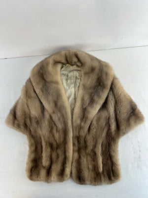 Vintage Blonde Mink Fur Stole Shawl Wrap Cape Capelet Bolero Evening Shrug