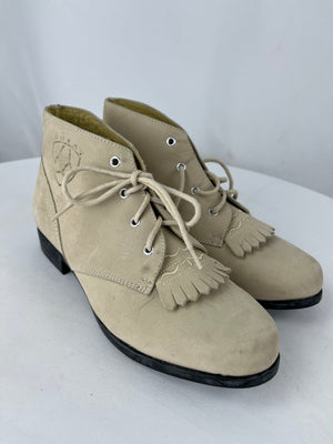 Ariat Josie Kittie Vintage Women's Leather Ankle Boots Beige Size 6M