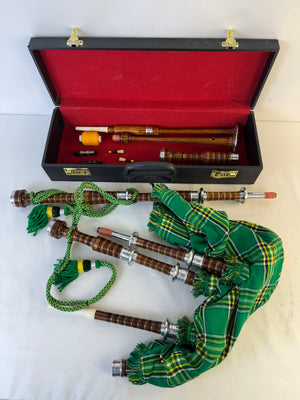 Rosewood Irish Uilleann Bagpipe Half Set Untested As Is Repair Project Only