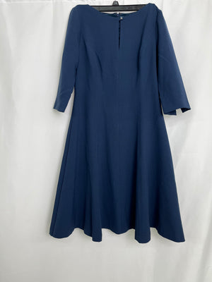 White House Black Market 3/4 Sleeve Keyhole Fit & Flare Dress River Teal 4P NWT