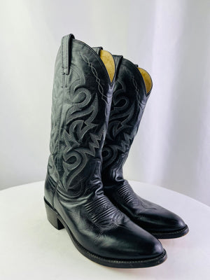 Dan Post Milwaukee Black Leather Western Cowboy Boots Men's 8.5D | DP2110R