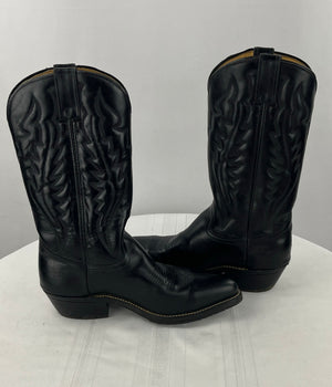Hy Test Women's Black Leather Inlay Steel Toe Western Cowgirl Boots 6.5D USA