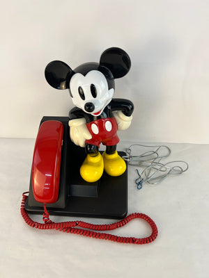 Vintage Disney Mickey Mouse Phone Push Button Telephone Landline - Untested