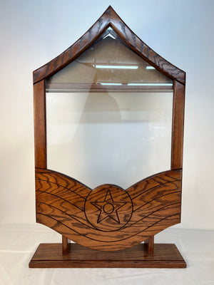Master Sergeant Chevron Shaped Shadowbox & Flag Display Case