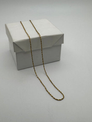 14K Yellow Gold Necklace 1.3g Curb Chain 20 in.