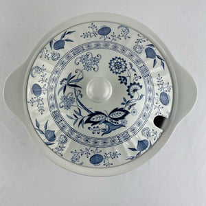 J&G Meakin Blue Nordic Hand Engraved English Ironstone Lidded Serving Dish 12"