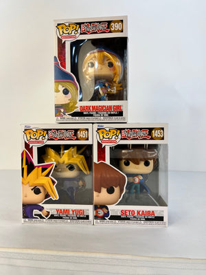 Yu-Gi-Oh Funko Pop Animation Lot of 3: Yami Yugi, Seto Kaiba, Dark Magician Girl