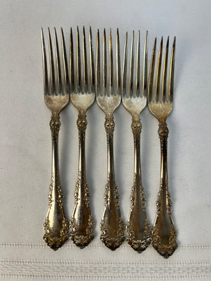 BERKSHIRE 1847 Rogers Bros Silverplate SET OF 5 LUNCHEON FORKS 7" 1897 No Mono