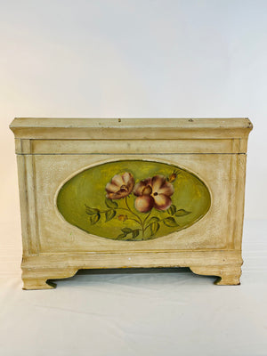 Wooden Floral Painted Nesting Chests Set of 2 Home Decor