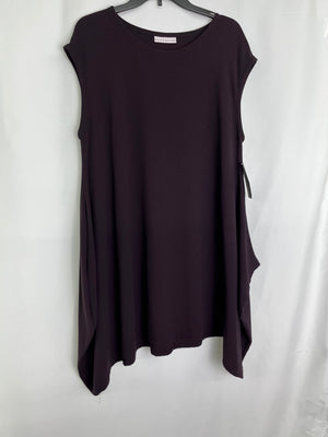 Bryn Walker Zia Viscose Crepe Tunic Berry Eggplant Women's XL NWT