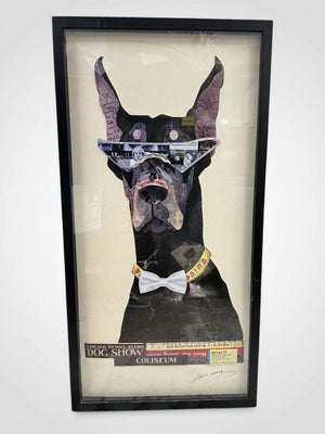Empire Art Direct Doberman Pinscher 3D Collage Signed Artist Alex Zeng 25" x 48"