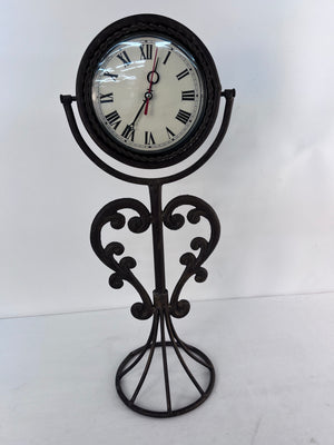 Vintage Antiqued John Wood Signature Edition Waterloo Station Iron Floor Clock