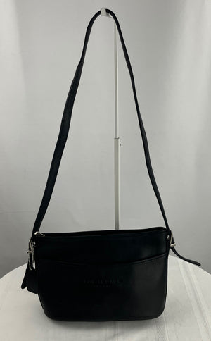 Vintage Coach Sportscoach Taylor Black Leather Crossbody Handbag Embossed Logo