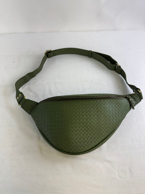 Andar The Tatum Leather Crossbody Bag Olive Woven Green - LIKE NEW