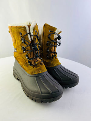 Lands End 519206 Brown Suede Waterproof Fur Lined Duck Boots Youth 4 Women 5.5