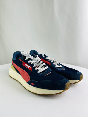Puma Runtamed Plus SoftFoam Navy/Red Retro Sneakers Men's Size 10 | 391250-20