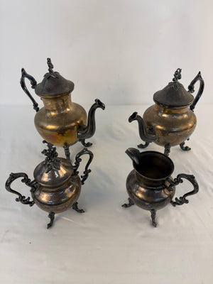 VTG Birmingham Silver Co. BSC Silver On Copper 4 Pc Tea & Coffee Service Set