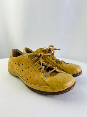 Born W1578 Tan Leather Comfort Shoes Lace Up Women's Size 8.5