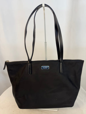 Kate Spade Hayden Black Nylon Top Zip Tote Bag Shoulder Purse