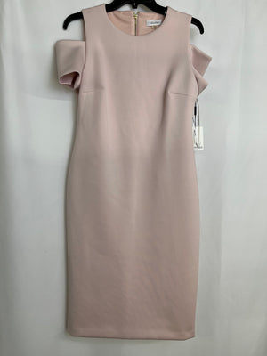 Calvin Klein Blush Pink Scuba Cold Shoulder Sheath Dress Women 8 NWOT