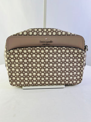 Kate Spade New York Link Camera Crossbody Bag Cream Taupe Saffiano Leather