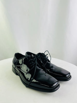 Antonio Zengara Black Patent Leather Oxford Tuxedo Dress Shoes Men's 9.5 EE