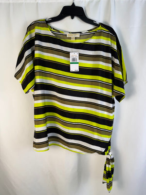 Michael Kors Limeade Striped Shirt - Women's Large