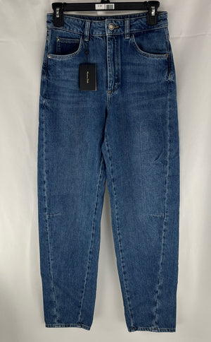 Massimo Dutti Women's Blue Denim Straight Leg High Rise Jeans Size 2 NWT