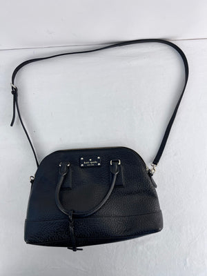 Kate Spade Black Pebbled Leather Dome Crossbody Handbag