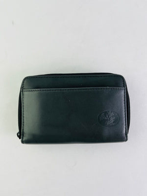 Julia Buxton Dark Gray Leather Double Zip Organizer Wallet RFID