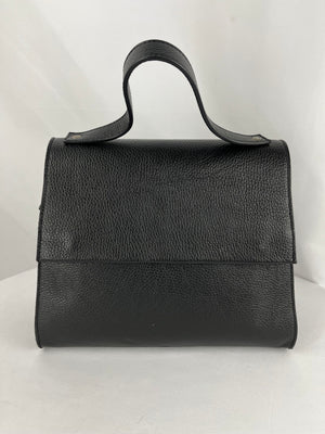 Vittoria Napoli Women’s Bag Purse Genuine Italian Leather Demi Satchel in Black