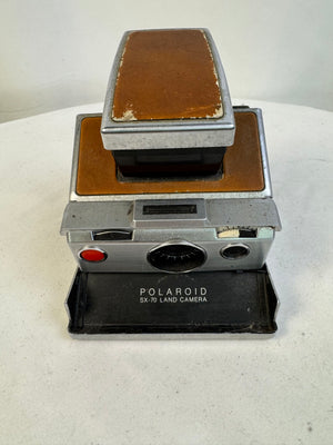 Vintage Polaroid SX-70 Original Land Camera Folding w/ Brown Leather - Untested