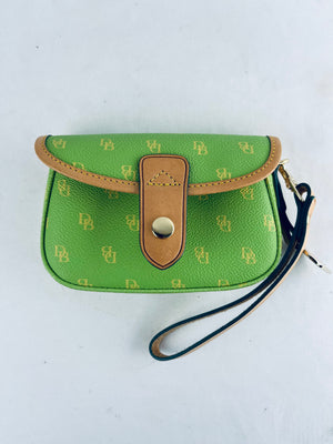 Dooney & Bourke Lime Flap Leather Wristlet Wallet K0299840