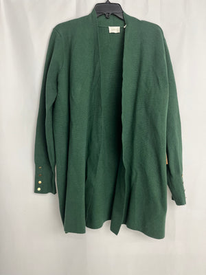 Cyrus Green Open Front Long Knit Cardigan w/ Button Accents Women's Size XL NWT