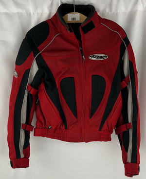 NITRO Euro Racing Black Red Motorcycle Jacket W/Removeable Armor Men's Medium