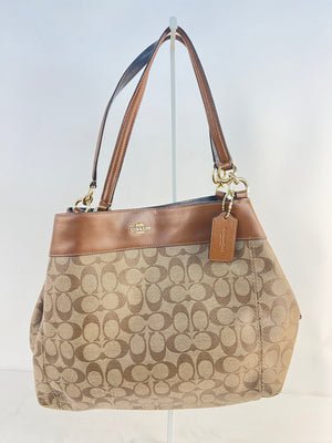 COACH F27972 Large Lexy Shoulder bag Tote Signature Canvas Brown COACH