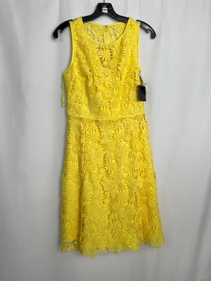 White House Black Market Sleeveless Fit & Flare Dress Soft Citrus Women's 4 NWT
