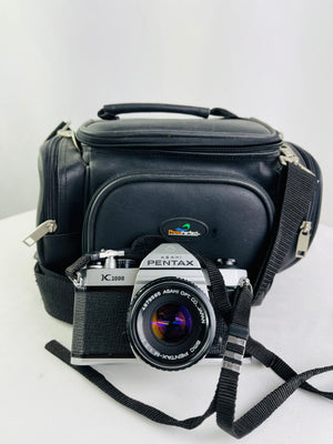 PENTAX Asahi K1000 SLR Camera w/ Lens & Carrying Bag Not Tested Parts/Repair