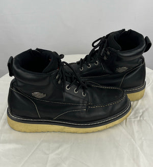 Harley Davidson Men's Black Leather Gum Sole Hiking Biker Boots Size 10.5