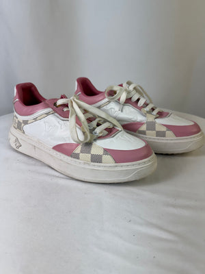 Louis Vuitton Time Out Sneaker Rose Clair Pink Damier Azur Monogram Sz 41 US 11