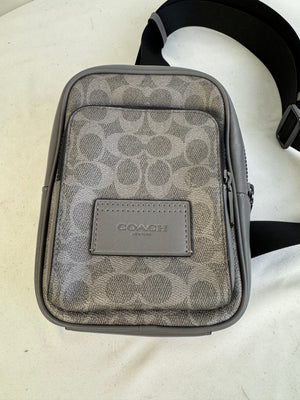 Coach Men's Racer Sling Pack Signature Canvas Charcoal CV763 + Dustbag