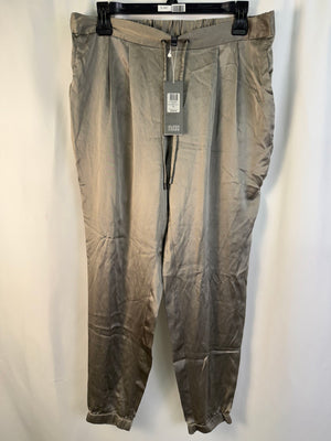Eileen Fisher Pants PL Petite Large Stone Drawstring Ankle Pleated NWT