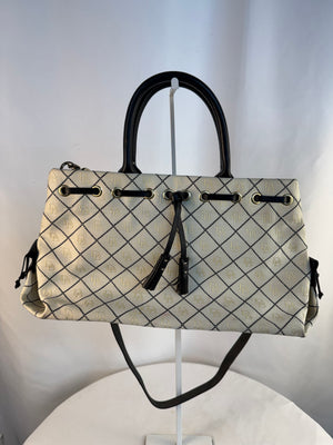 Dooney & Bourke Tulip Tassel Ivory Satchel/Top Handle Bag