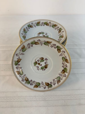 Cordova Noritake White w/ Gold Trim Ceramic Saucers Set of 10
